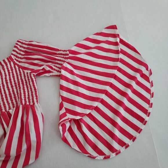 Boston Proper Striped Smocked Off Shoulder Top Size XL - Picture 2 of 12